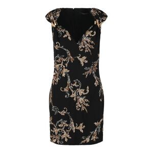 Versace Acanthus Leaf Sequin & Crystal Embellished Minidress Black Womens